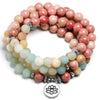 108 Natural Stone Red Pattern Bracelets Set