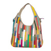 Shoulder Bag - Genuine Leather Striped Handbag – Retro & Elegant Everyday Bag
