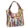Shoulder Bag - Genuine Leather Striped Handbag – Retro & Elegant Everyday Bag
