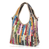 Shoulder Bag - Genuine Leather Striped Handbag – Retro & Elegant Everyday Bag