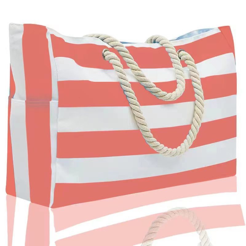Large Waterproof Beach Bag with Zipper – Sandproof, Lightweight & Durable Tote
