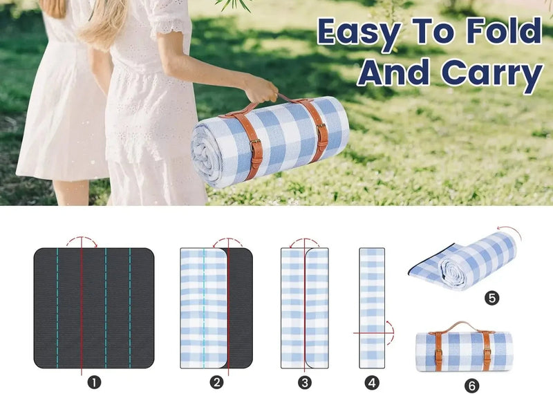 Waterproof Outdoor Picnic Mat – Colorful Plaid Stripe