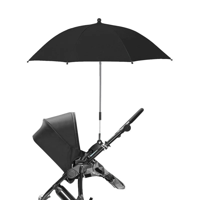 Baby Stroller Umbrella – UV Protection - Universal Clamp-On, Waterproof & Windproof Sunshade Cover