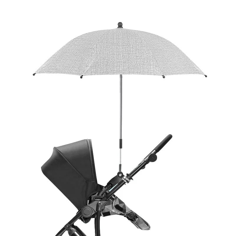 Baby Stroller Umbrella – UV Protection - Universal Clamp-On, Waterproof & Windproof Sunshade Cover