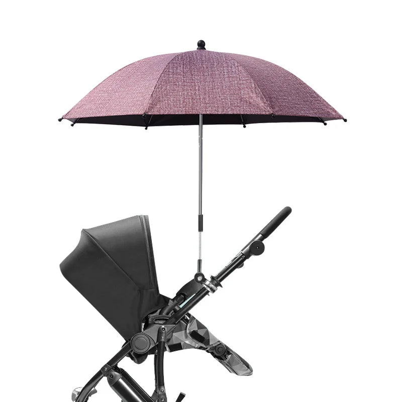 Baby Stroller Umbrella – UV Protection - Universal Clamp-On, Waterproof & Windproof Sunshade Cover