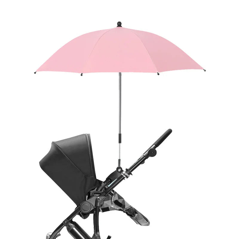Baby Stroller Umbrella – UV Protection - Universal Clamp-On, Waterproof & Windproof Sunshade Cover