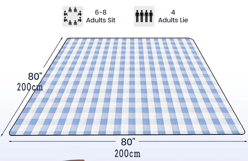 Waterproof Outdoor Picnic Mat – Colorful Plaid Stripe