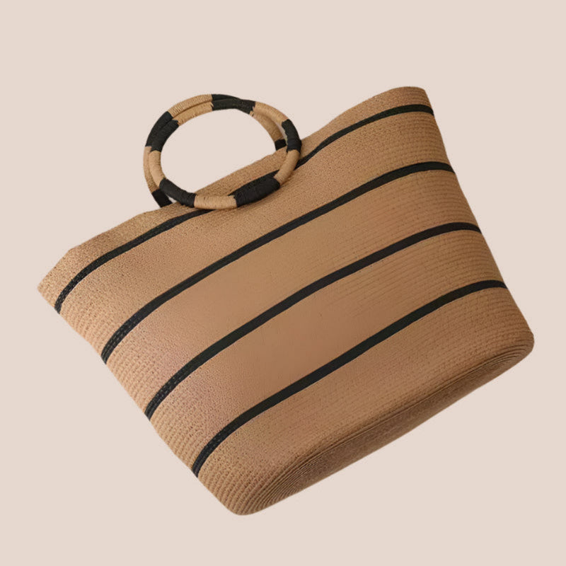 Isla Bloom - Khaki Straw Tote Bag